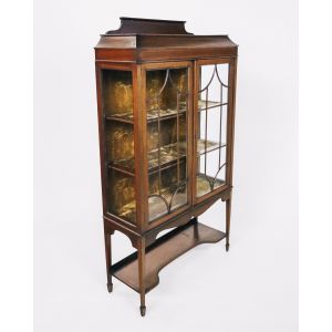 Antike Mahagoni Vitrine aus England,China Cabinet, ca. 1890