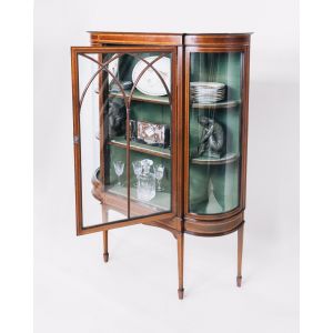 Mahagoni Galerie, Vitrine, Edwardian, aus England mit feinen Intarsien aus Massivholz