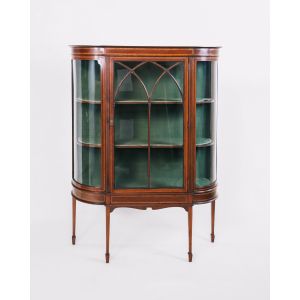 Mahagoni Galerie, Vitrine, Edwardian, aus England mit feinen Intarsien aus Massivholz