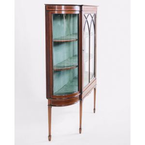 Mahagoni Galerie, Vitrine, Edwardian, aus England mit feinen Intarsien aus Massivholz