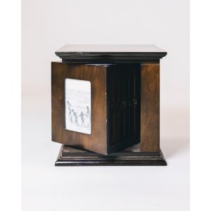 Revolving Fotoalbum, Rarität, Rahmen, drehbares Fotoalbum, Fotogalerie aus Mahagoni