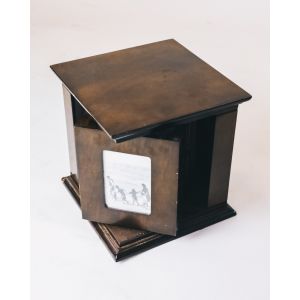 Revolving Fotoalbum, Rarität, Rahmen, drehbares Fotoalbum, Fotogalerie aus Mahagoni