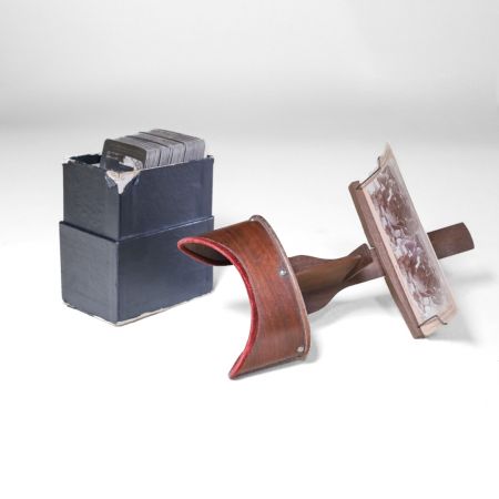 Ästhetisches Steroskop aus Holz mit Bildern aus vergangener Zeit