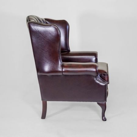 Chesterfield Ohrensessel "Queen Anne" in Birch Antique Red - Sofort Lieferbar