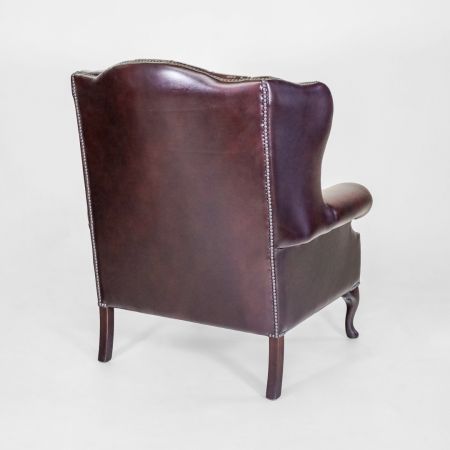 Chesterfield Ohrensessel "Queen Anne" in Birch Antique Red - Sofort Lieferbar