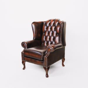 Chesterfield Ohrensessel "Queen Anne" in Birch Antik tan - Sofort lieferbar
