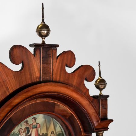 Viktorianische Pendeluhr aus edlem Mahagoni mit handgefertigtem Emaille-Ziffernblatt