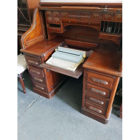 Antiker Rolltop Desk Sekretär