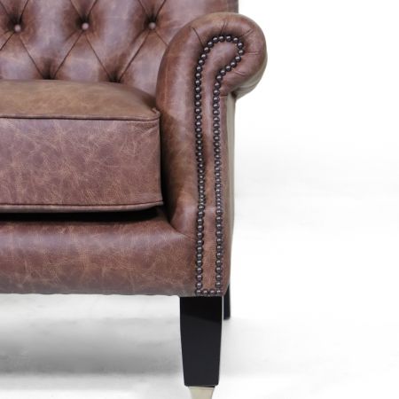 Chesterfield Ledersessel, englischer "Study Chair"