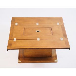 Military Campaign "Glasgow" Tisch, Sofatisch aus Massivholz