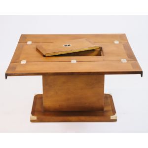 Military Campaign "Glasgow" Tisch, Sofatisch aus Massivholz