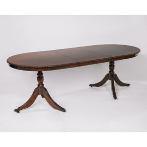 Esstisch aus Mahagoni, D-End Diningtable aus England, Two Pillar Table