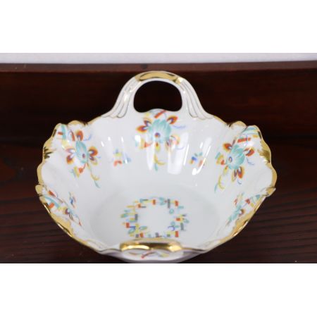 Kleine Vintage Porzellan Schale mit bunten Verzierungen