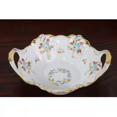 Kleine Vintage Porzellan Schale mit bunten Verzierungen