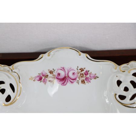 Kleine Vintage Seifenschale, Porzellan, mit Rosenmotiv