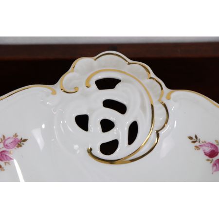 Kleine Vintage Seifenschale, Porzellan, mit Rosenmotiv