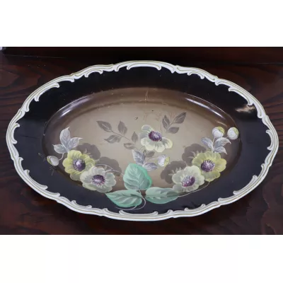 Vintage Servierteller mit malerischen Verzierungen, Blumenmuster