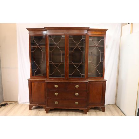 Massivholz Breakfront Bücherschrank mit Verglasung im Regency Stil der Zeit George des III.