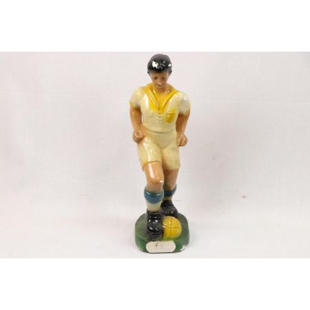 Vintage Keramik Fußballspieler Skulptur