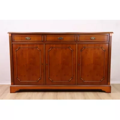 Sideboard, Side Cabinet aus Eibe mit drei Türen & Schubladen, Anrichte, Buffet aus England