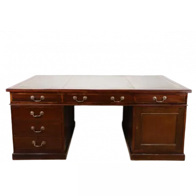 Großer Partners Desk / Pedestal Desk für 2 Personen aus Eiche