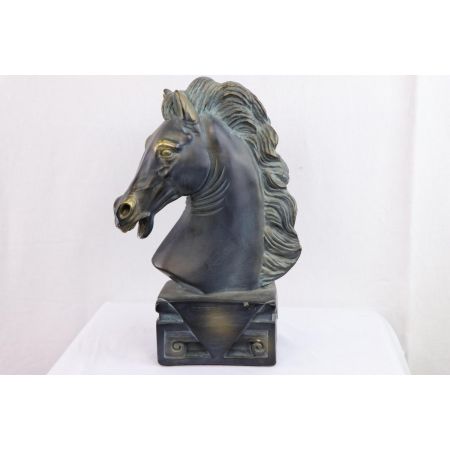 Pferde Kopf Figur Skulptur Büste Statue Ton original antik