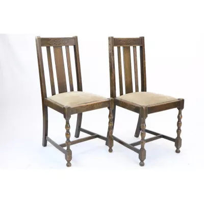 Paar originale, antike Landhaus Stühle, Eiche, ca. 1920