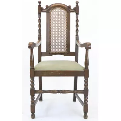 Seltener antiker englischer Landhaus Stuhl aus Eiche Massivholz