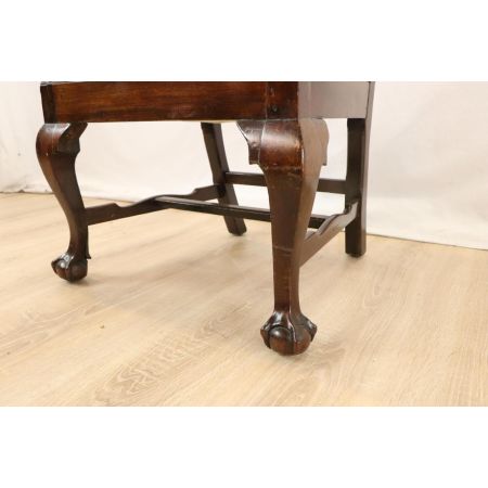 3er Set antike Mahagoni Esszimmerstühle, Chippendale Stil