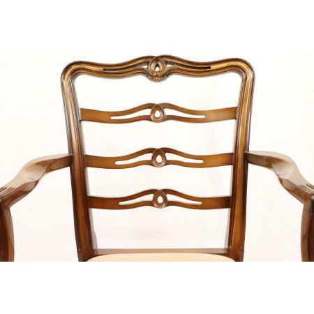 Englischer Mahagoni Esszimmerstuhl mit Armlehnen im George III Stil