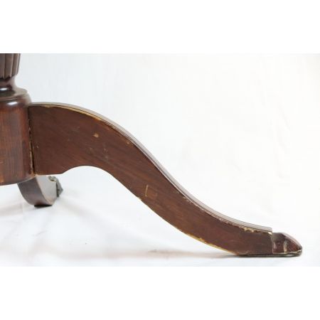 Antiker runder Tisch / Library Table mit Schreibfläche aus Leder