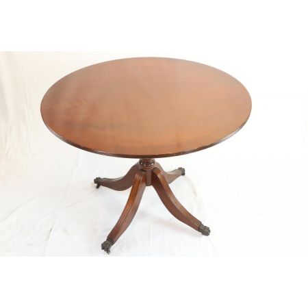 Antiker runder Esstisch mit Rollen  Mahagoni england