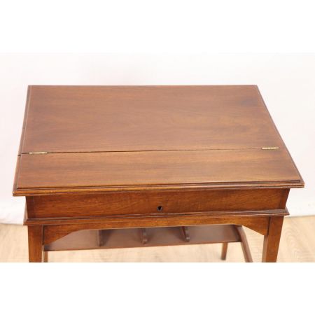 Massivholz Arbeitstisch / Writing Table mit Ledereinlage