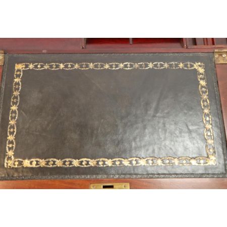 Massivholz Arbeitstisch / Writing Table mit Ledereinlage