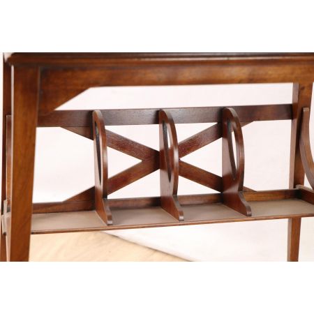 Massivholz Arbeitstisch / Writing Table mit Ledereinlage