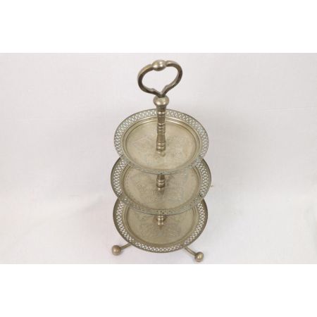 Schöne tragbare  plated Silber Etagere mit 3 Ebenen
