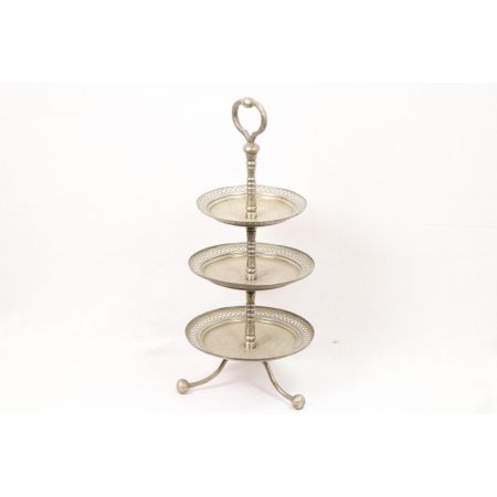 Schöne tragbare  plated Silber Etagere mit 3 Ebenen