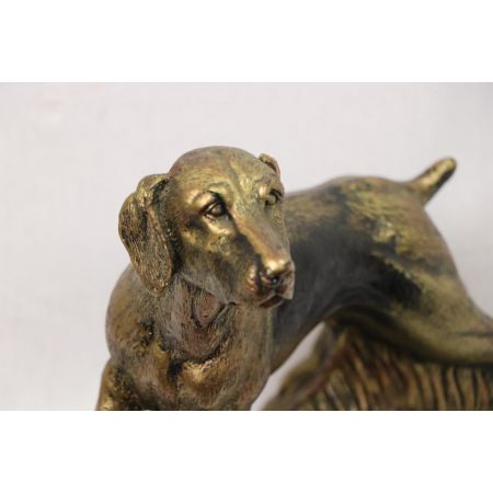Vintage Bronzeskulptur mit "Jagdhund" Motiv