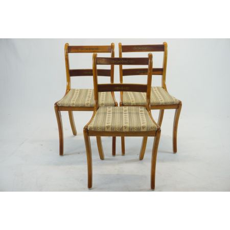 3er Set Esszimmerstühle, Regency Stil