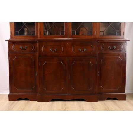 Schöner Breakfront Bücherschrank Antik Stil, Breakfront Bookcase mit Schreibfläche