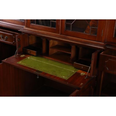 Schöner Breakfront Bücherschrank Antik Stil, Breakfront Bookcase mit Schreibfläche