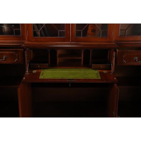 Schöner Breakfront Bücherschrank Antik Stil, Breakfront Bookcase mit Schreibfläche