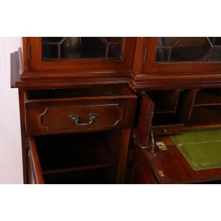 Schöner Breakfront Bücherschrank Antik Stil, Breakfront Bookcase mit Schreibfläche