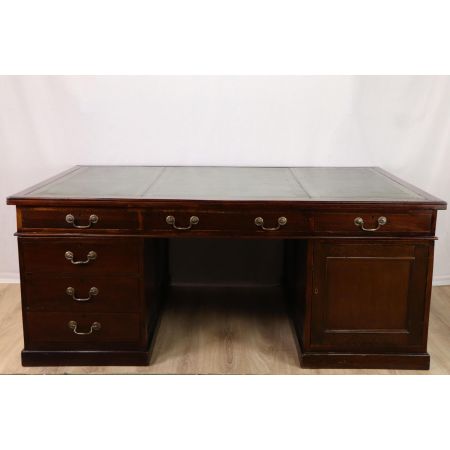 Großer Partners Desk / Pedestal Desk für 2 Personen aus Eiche