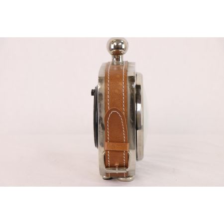 Kleine Vintage Uhr aus Metall mit Lederband, englisch