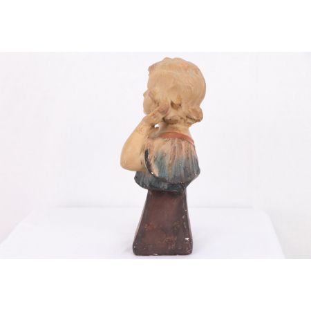 Jugenstil Tonfigur mit Mädchen Motiv