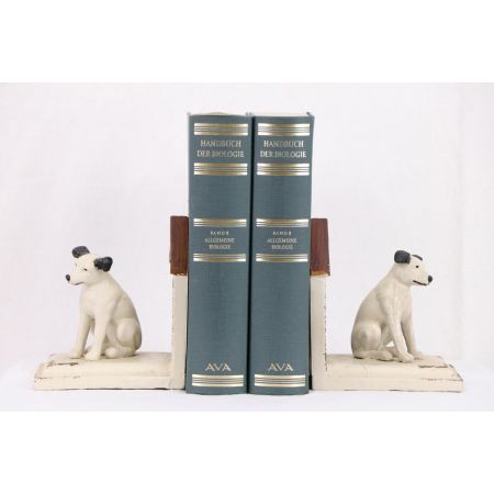 Schöne Vintage Buchstützen mit Hundemotiv-