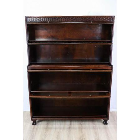 Antikes Globe Wernicke Bookcase aus Eiche mit Bleiverglasung