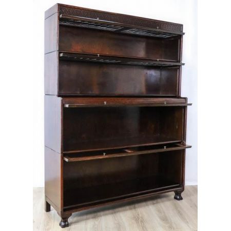Antikes Globe Wernicke Bookcase aus Eiche mit Bleiverglasung
