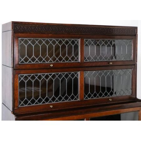 Antikes Globe Wernicke Bookcase aus Eiche mit Bleiverglasung